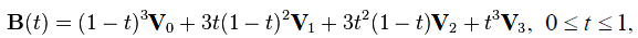 Уравнение кубического сплайна Безье