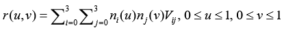 Уравнение бикубической B-сплайновой поверхности