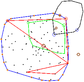 Алгоритм Гилберта-Джонсона-Кёрти зафиксировал пересечения фигур