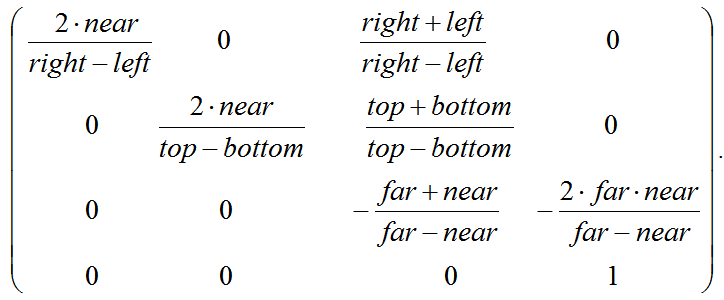     glFrustum