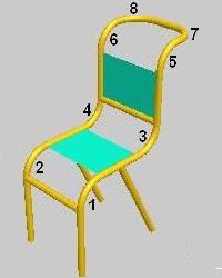 В модели стула 8 дуг