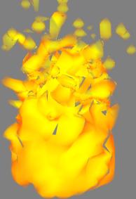 PF Source-пламя с материалом RaytraceMaterial и Fog-картой Falloff