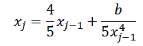 Запись формулы последовательных приближений для вычисления корня 5-й степени