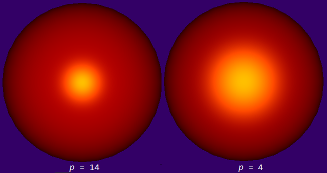 Фонга-сфера с p = 14 и 4